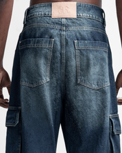 Jean Cargo Dirty Azul