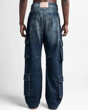 Jean Cargo Dirty Azul