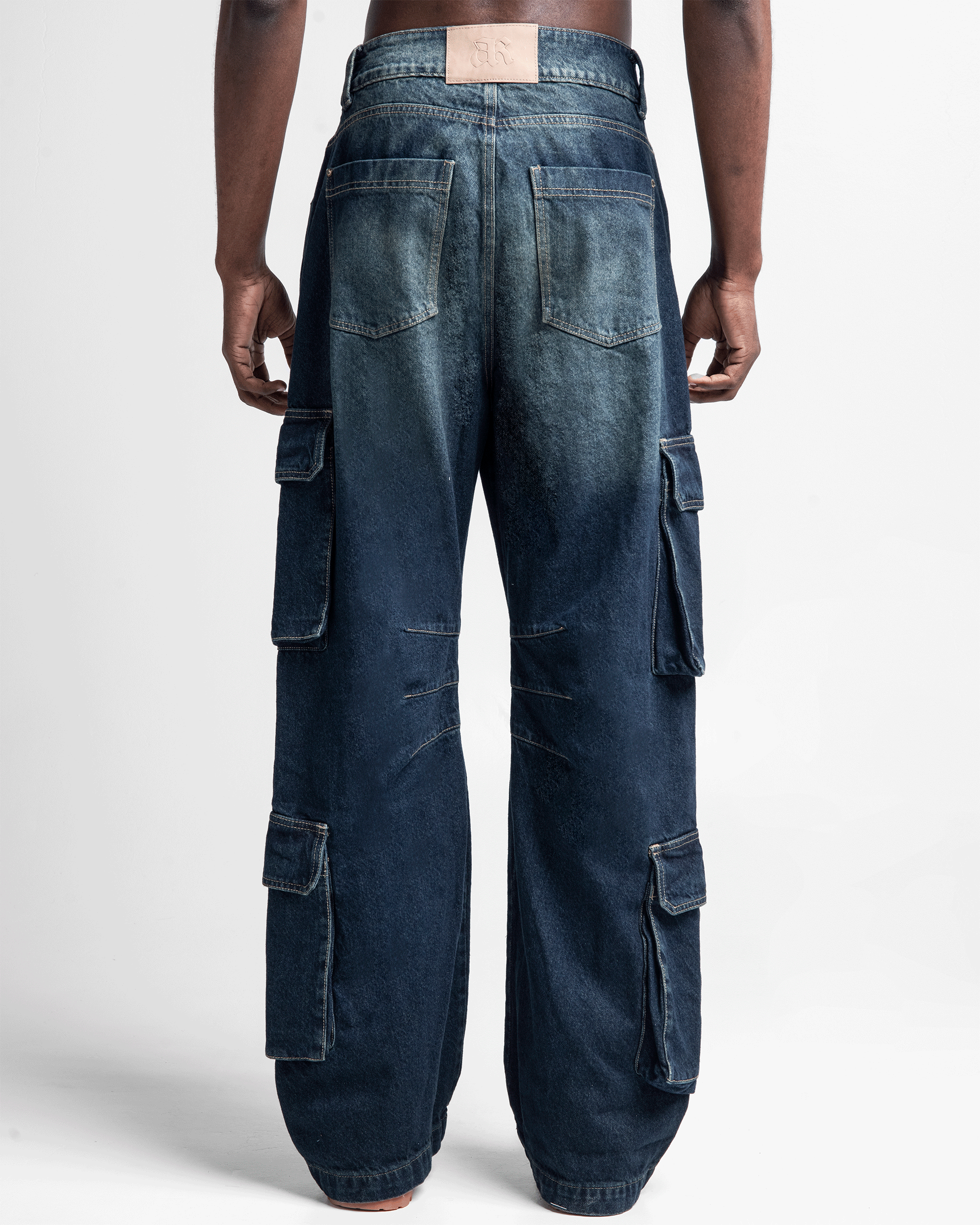 Jean Cargo Dirty Azul