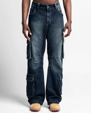 Jean Cargo Dirty Azul