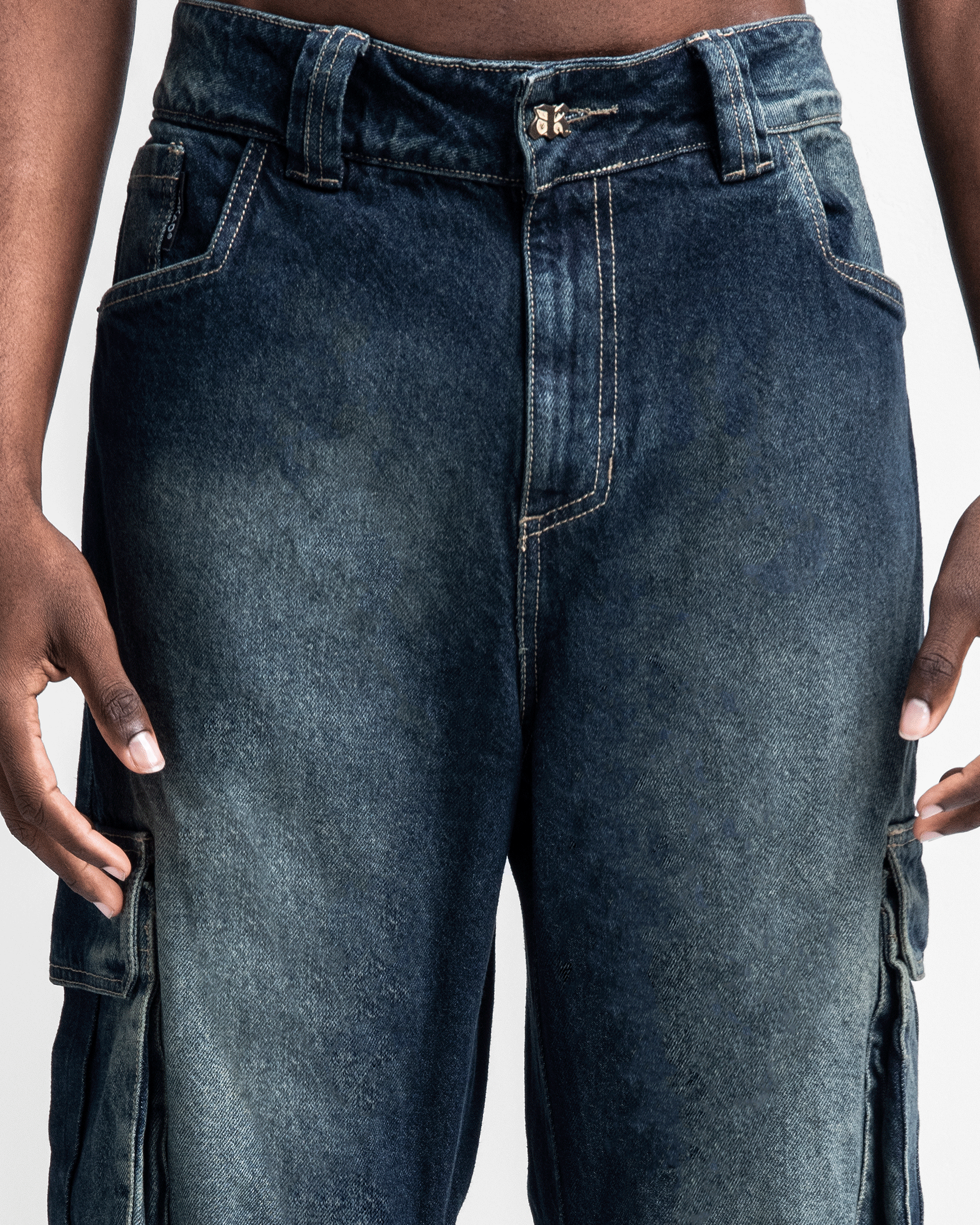Jean Cargo Dirty Azul