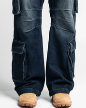 Jean Cargo Dirty Azul