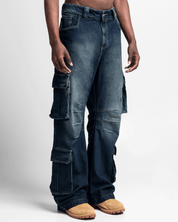 Jean Cargo Dirty Azul