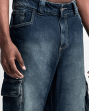 Jean Cargo Dirty Azul