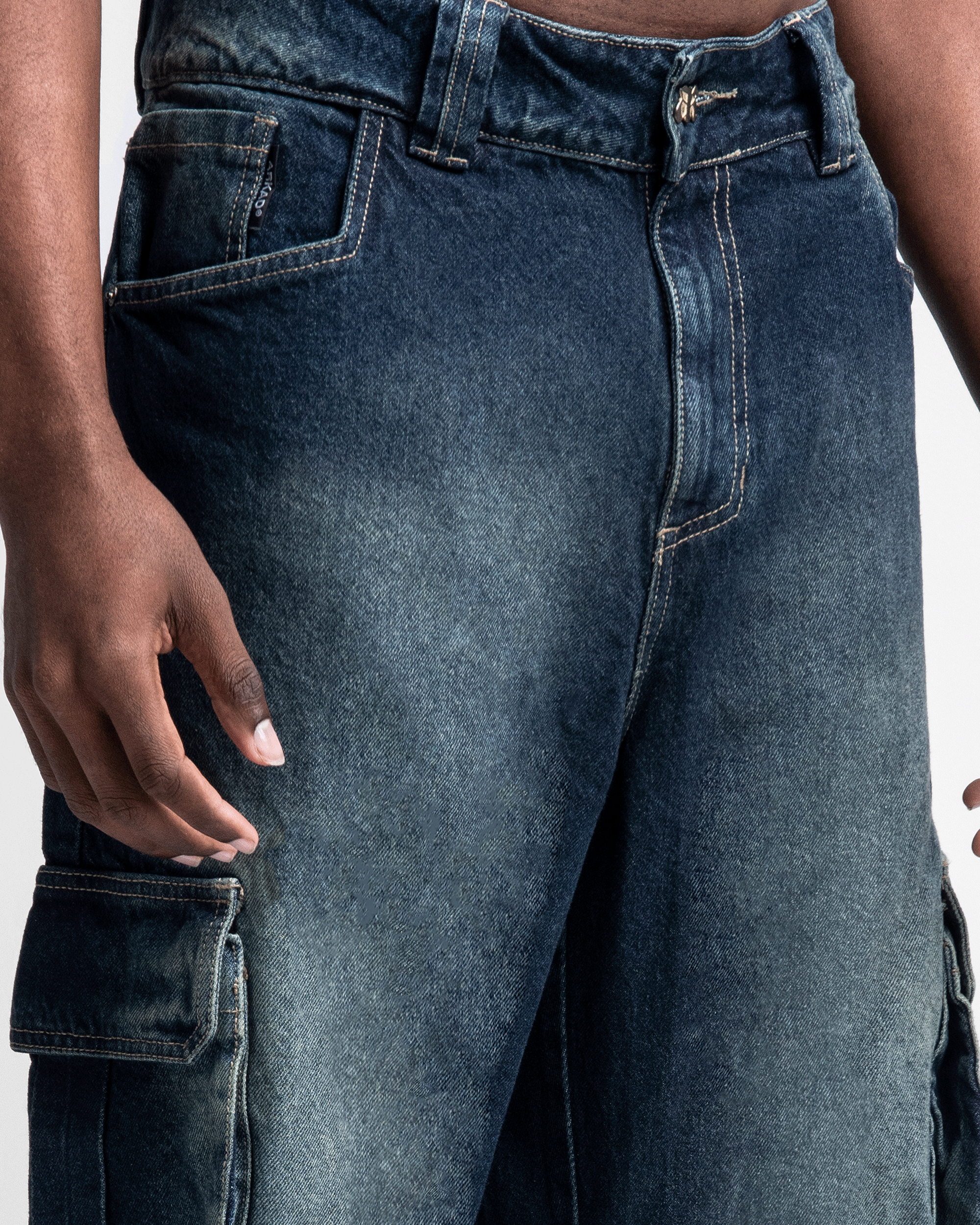 Jean Cargo Dirty Azul