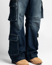 Jean Cargo Dirty Azul