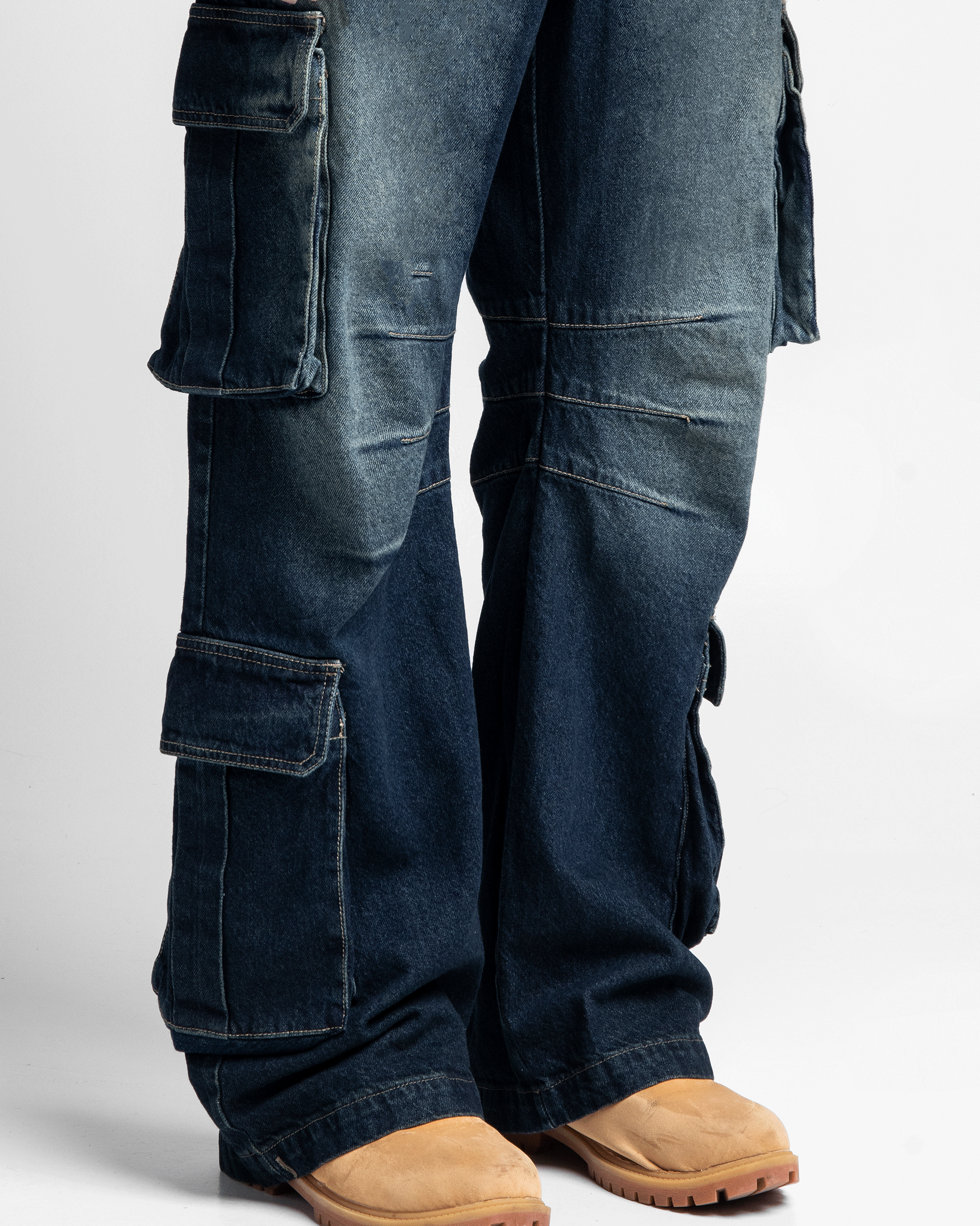Jean Cargo Dirty Azul