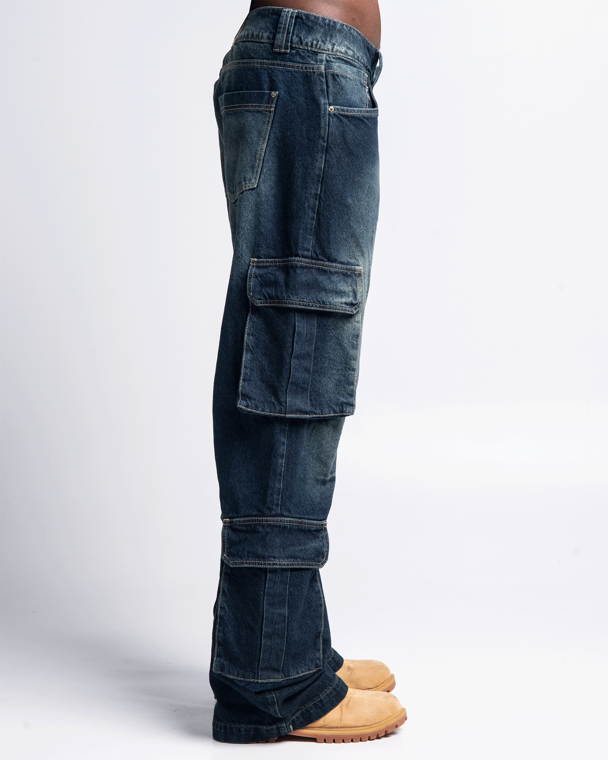 Jean Cargo Dirty Azul