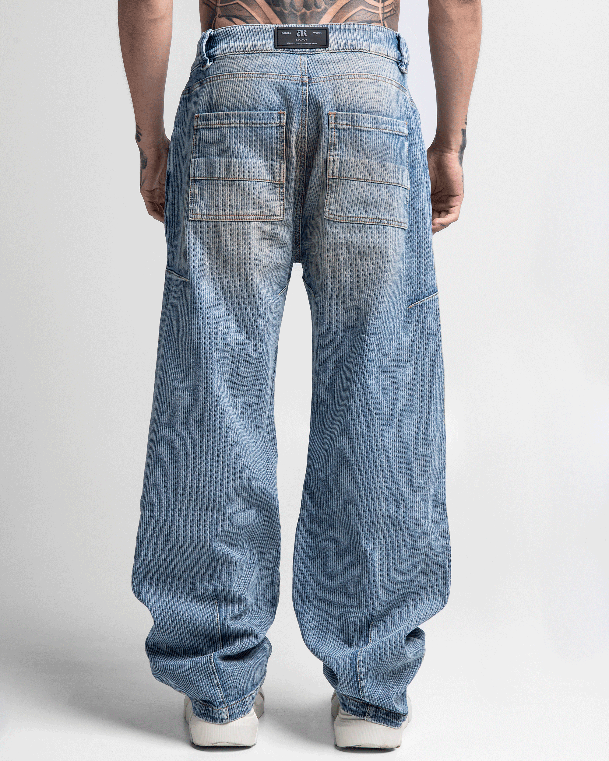 Striped Dirty Denim Pant