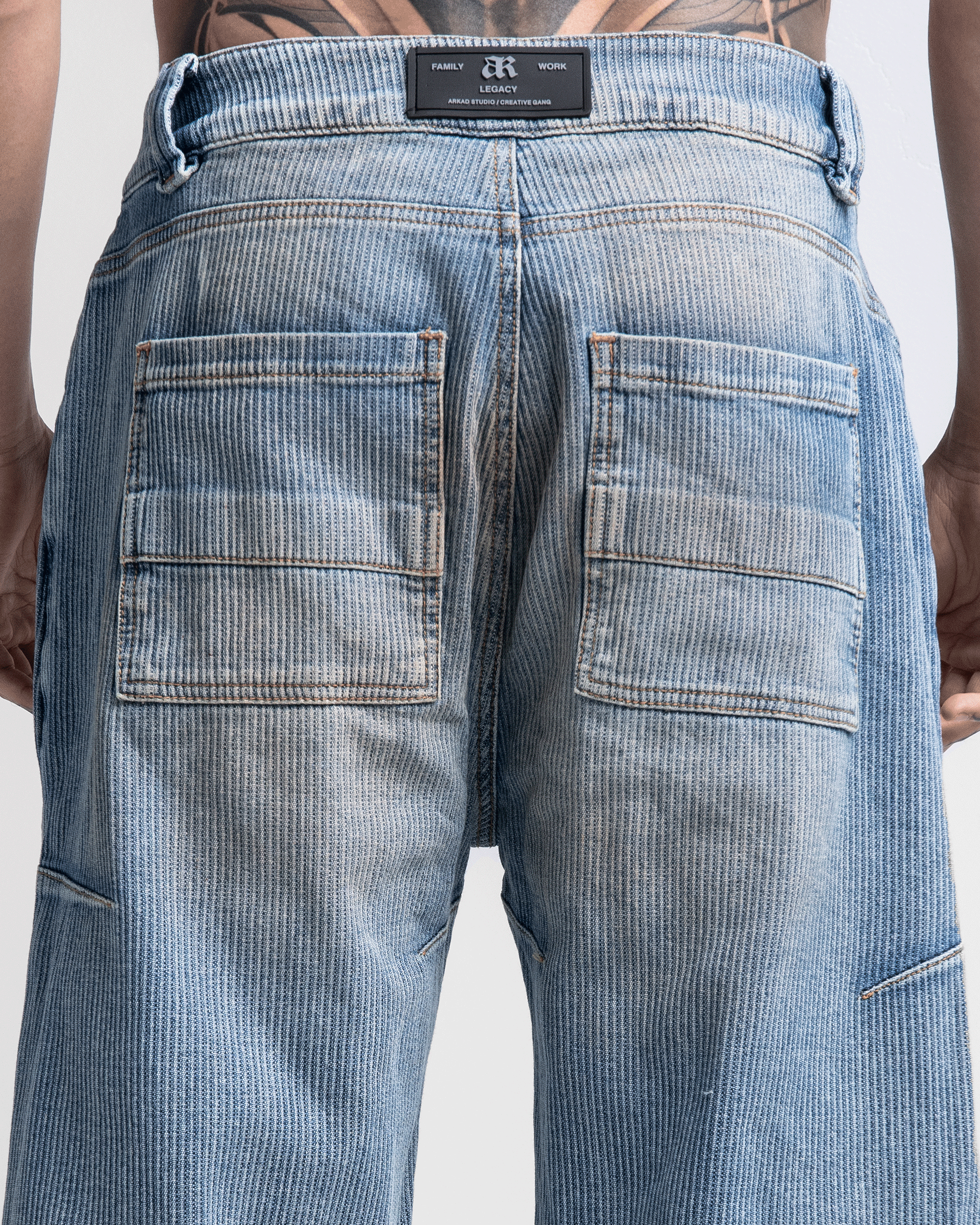 Striped Dirty Denim Pant