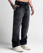 Pantalón Corduroy Acidwash Negro