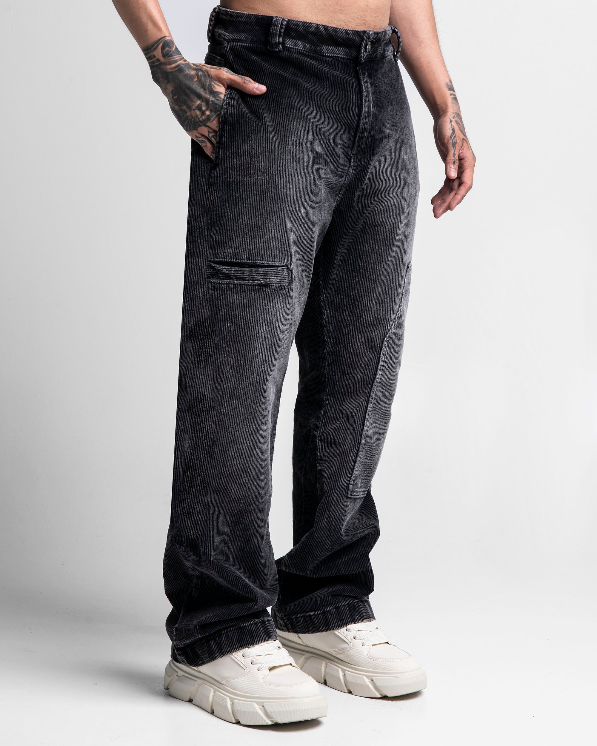 Pantalón Corduroy Acidwash Negro