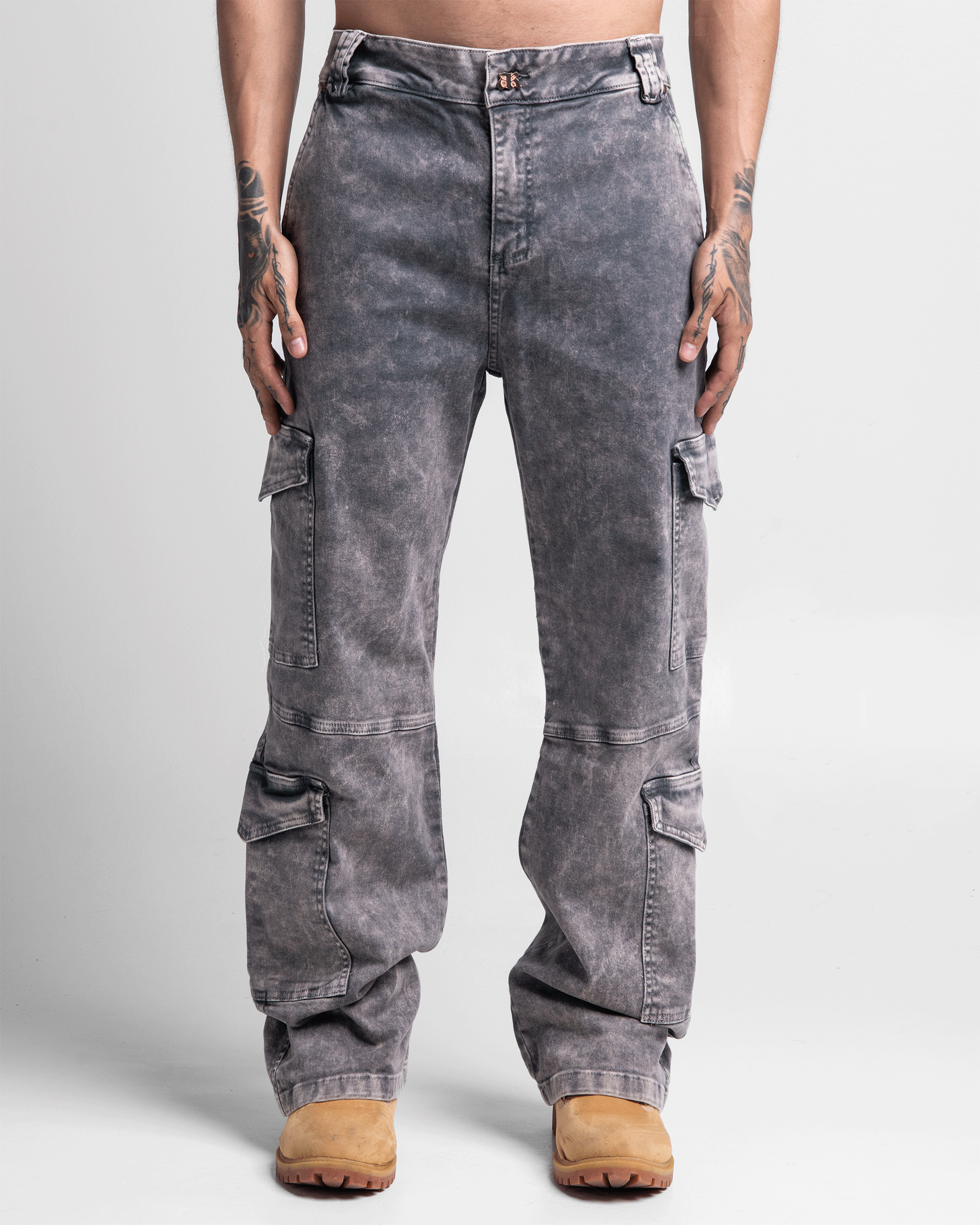 Jean Cargo Dirty Gris