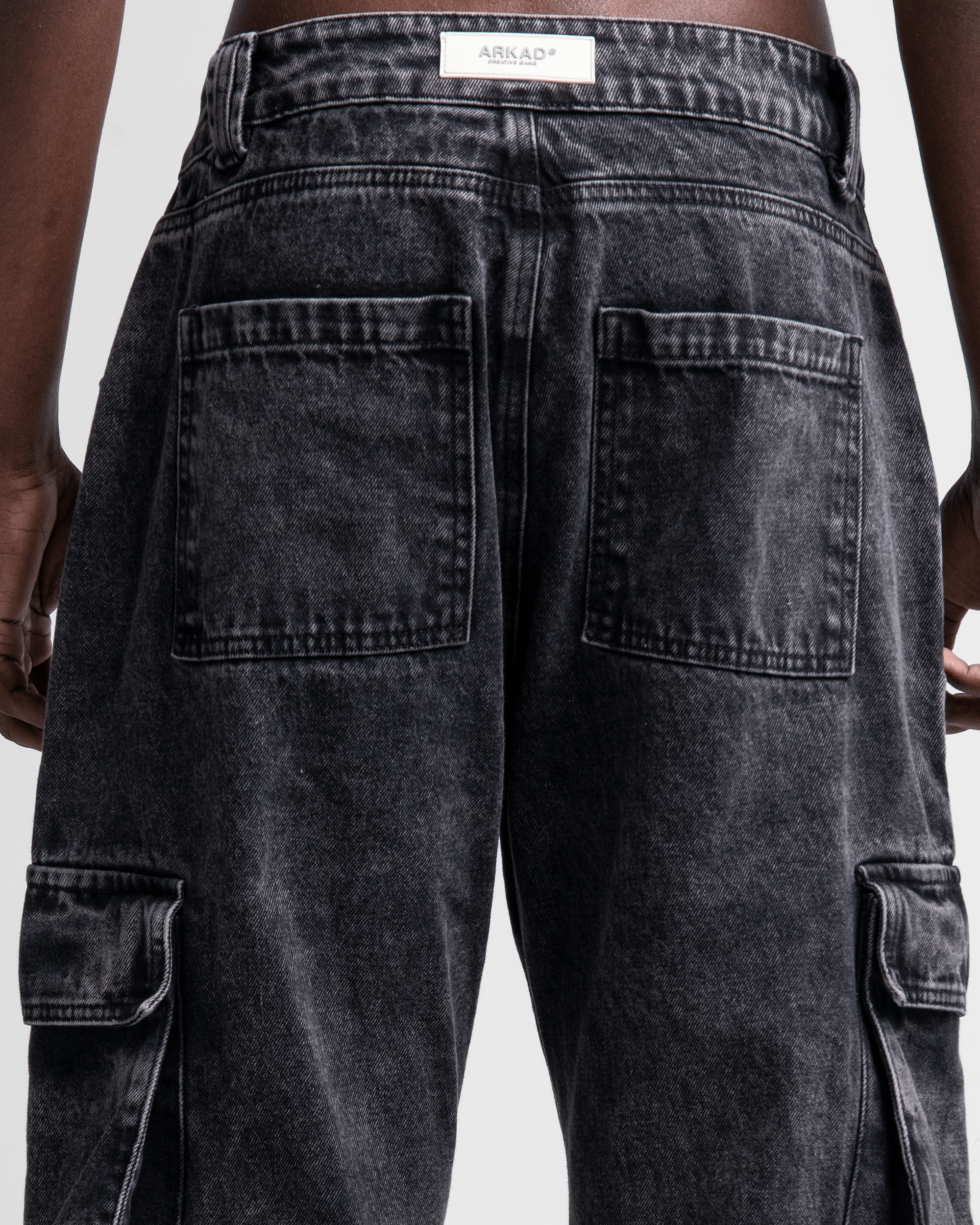 Denim Pant Cargo Negro