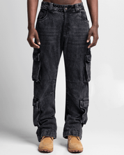 Denim Pant Cargo Negro