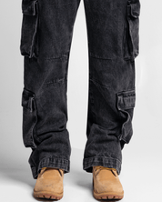 Denim Pant Cargo Negro