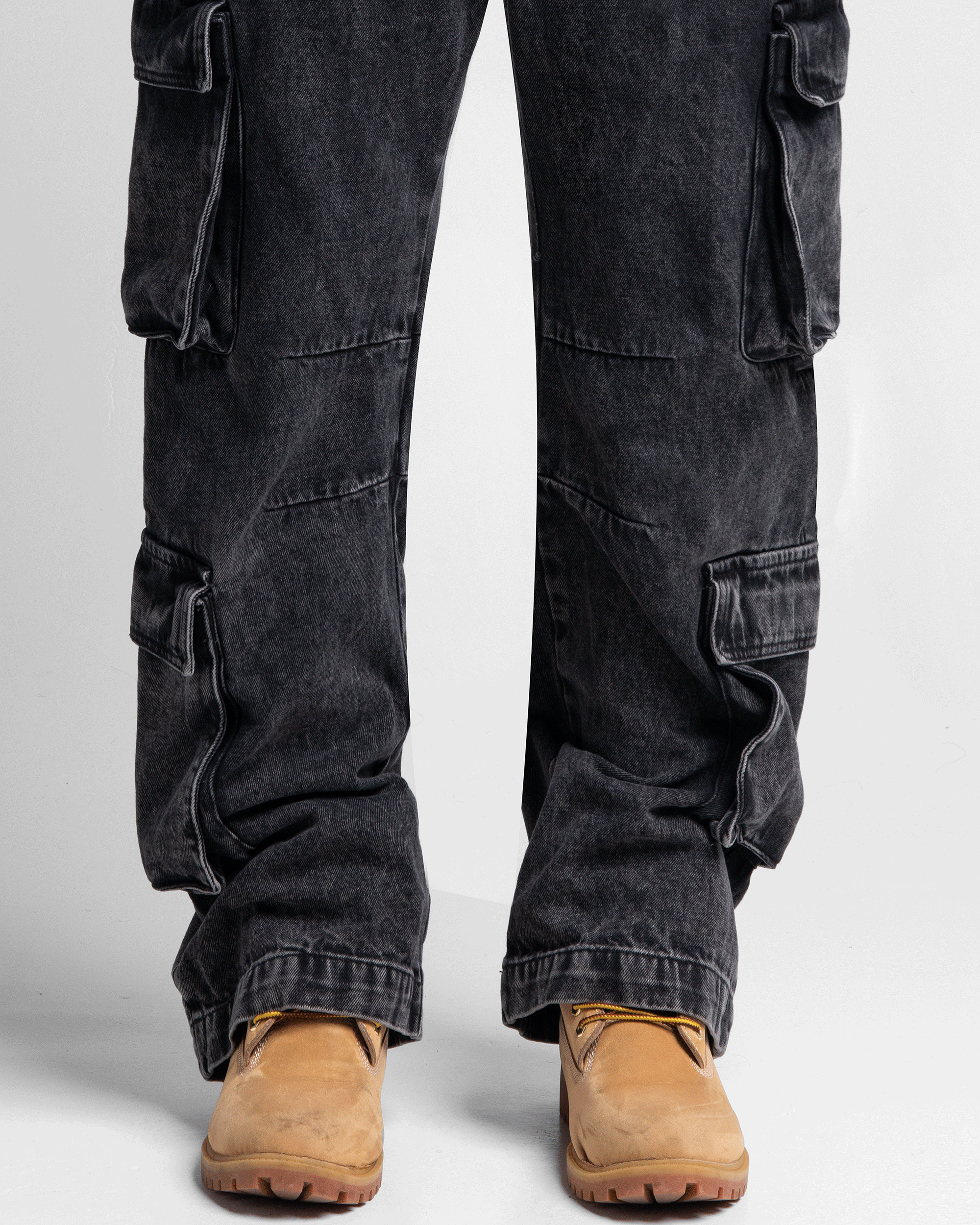 Denim Pant Cargo Negro