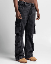 Denim Pant Cargo Negro