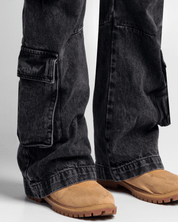 Denim Pant Cargo Negro