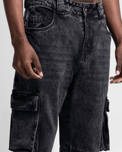 Denim Pant Cargo Negro