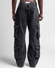 Denim Pant Cargo Negro