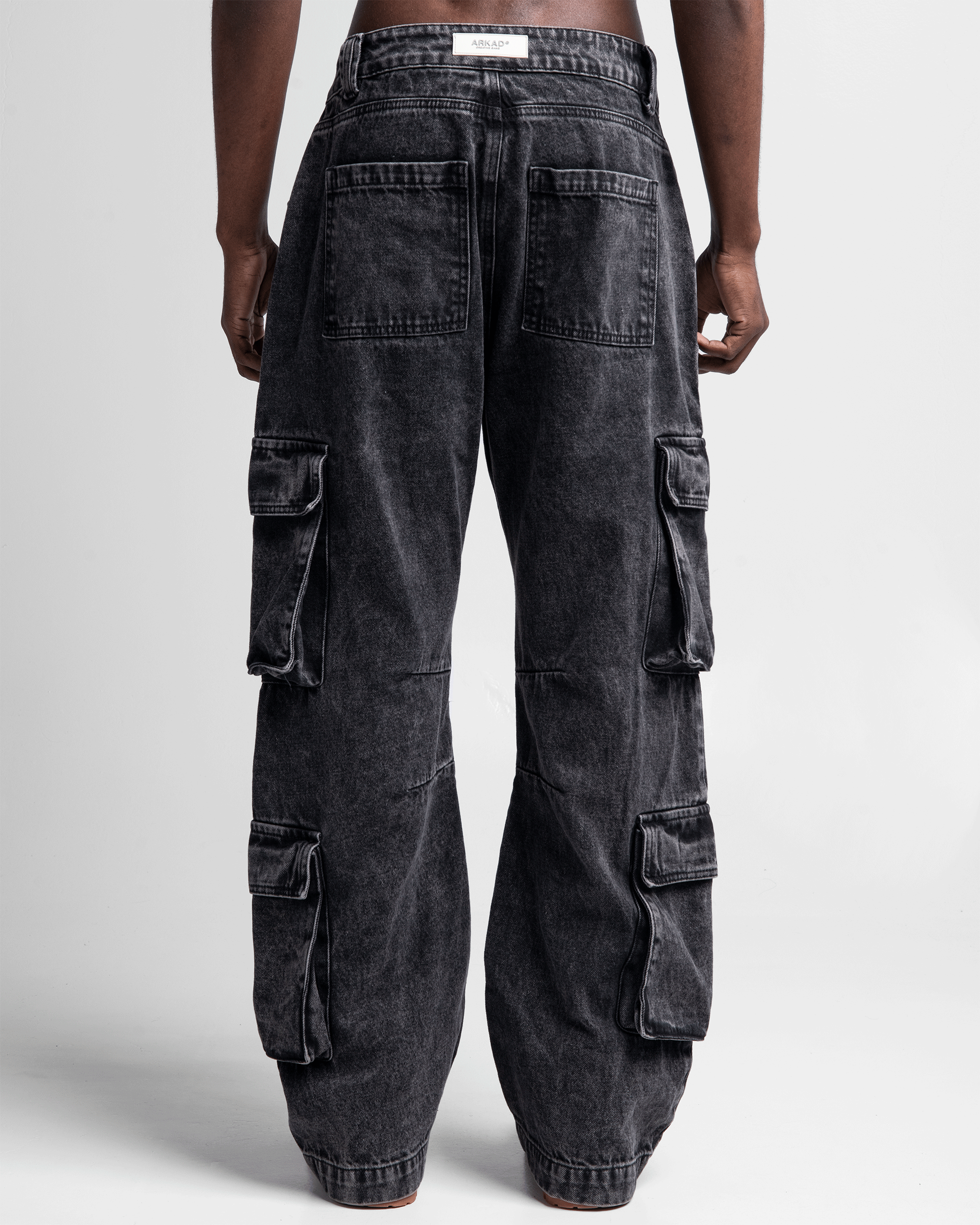 Denim Pant Cargo Negro