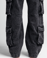 Denim Pant Cargo Negro