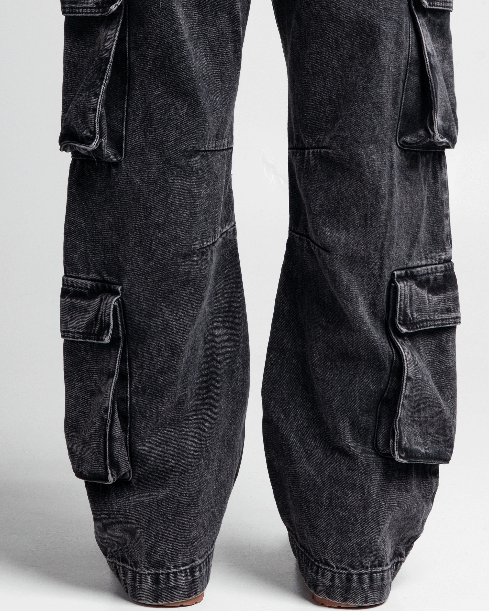 Denim Pant Cargo Negro
