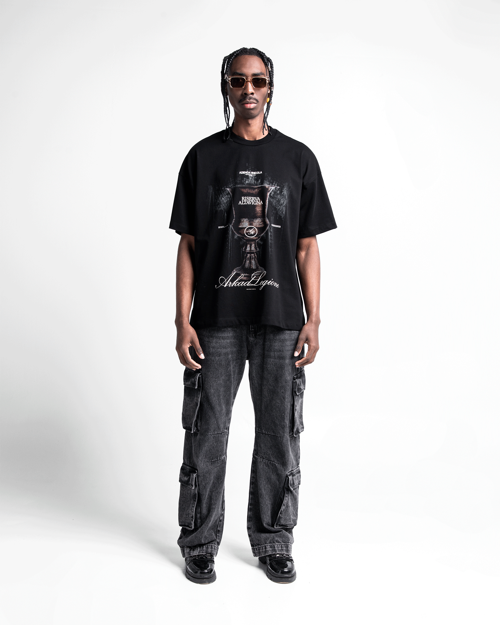 Denim Pant Cargo Negro