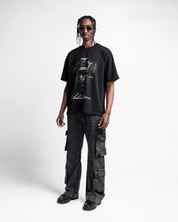 Denim Pant Cargo Negro