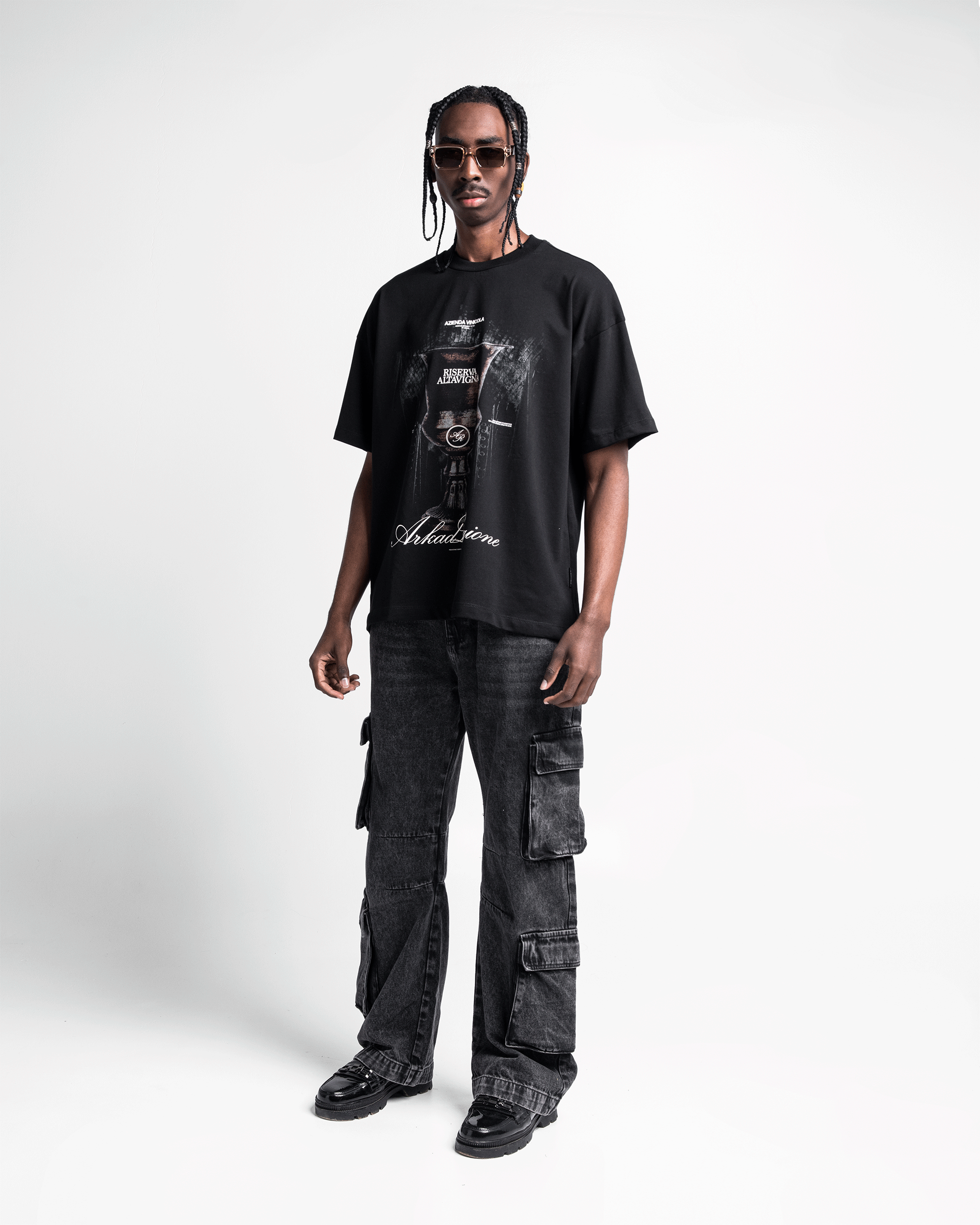 Denim Pant Cargo Negro