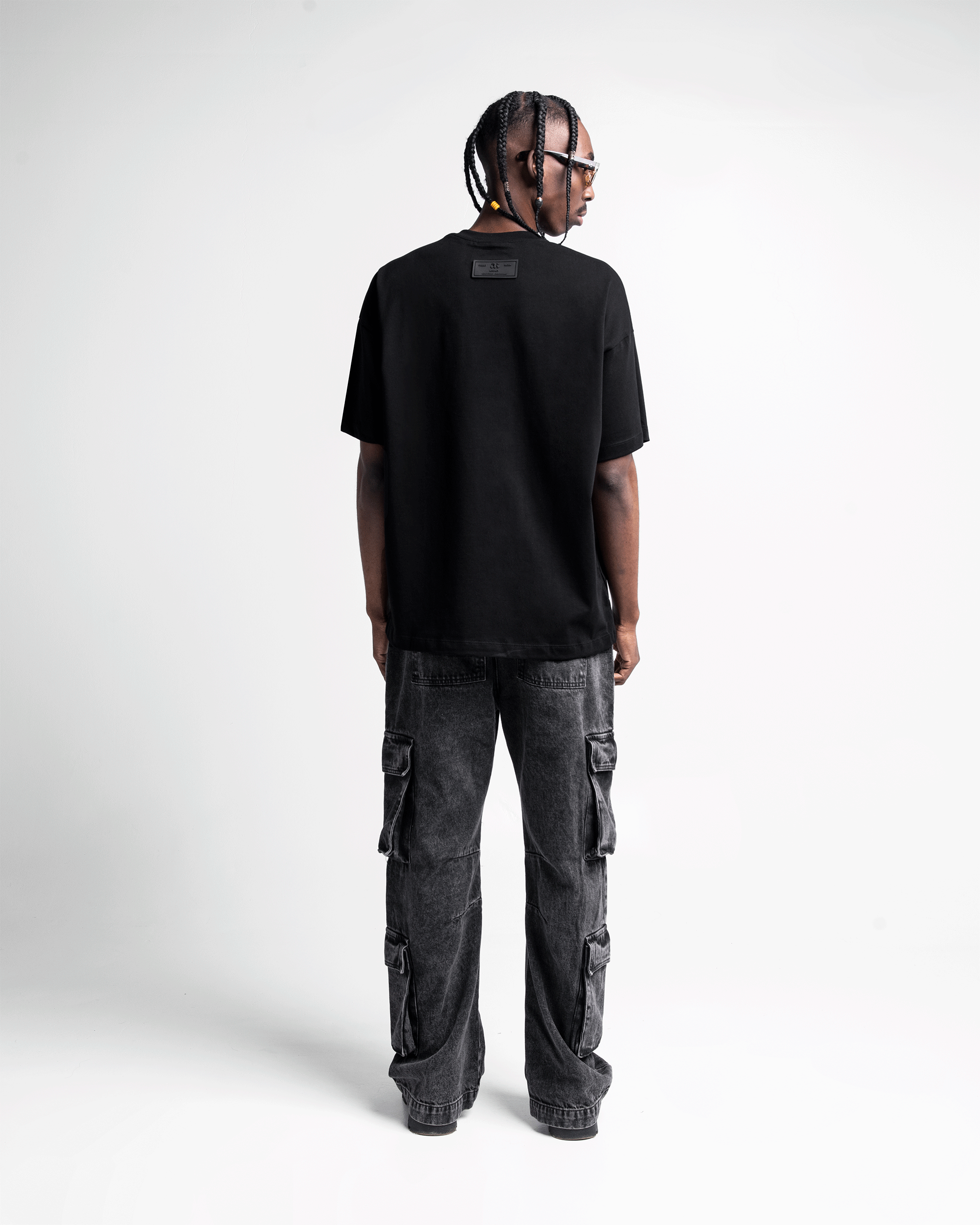 Denim Pant Cargo Negro