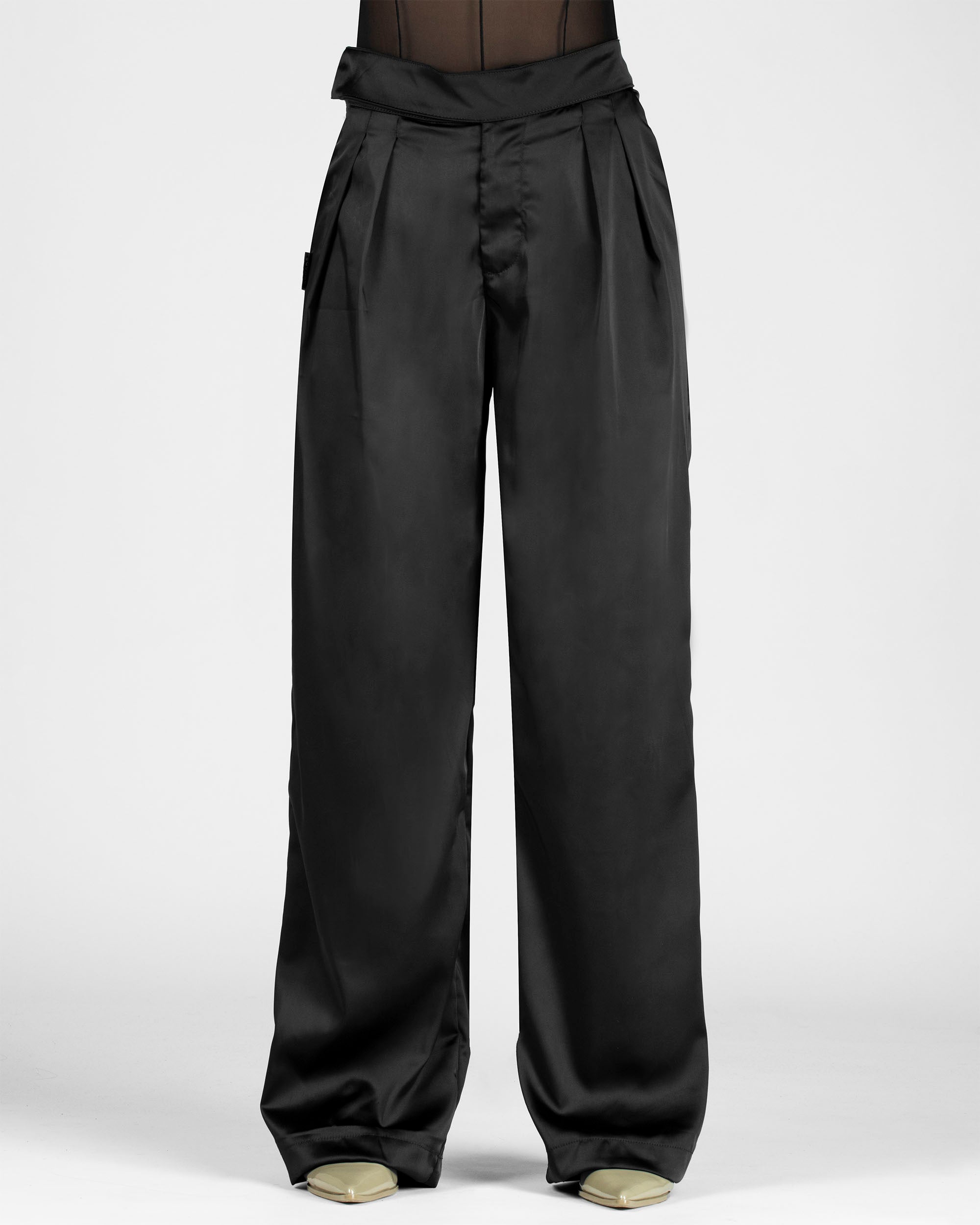 Pantalon Negro Satin Mujer