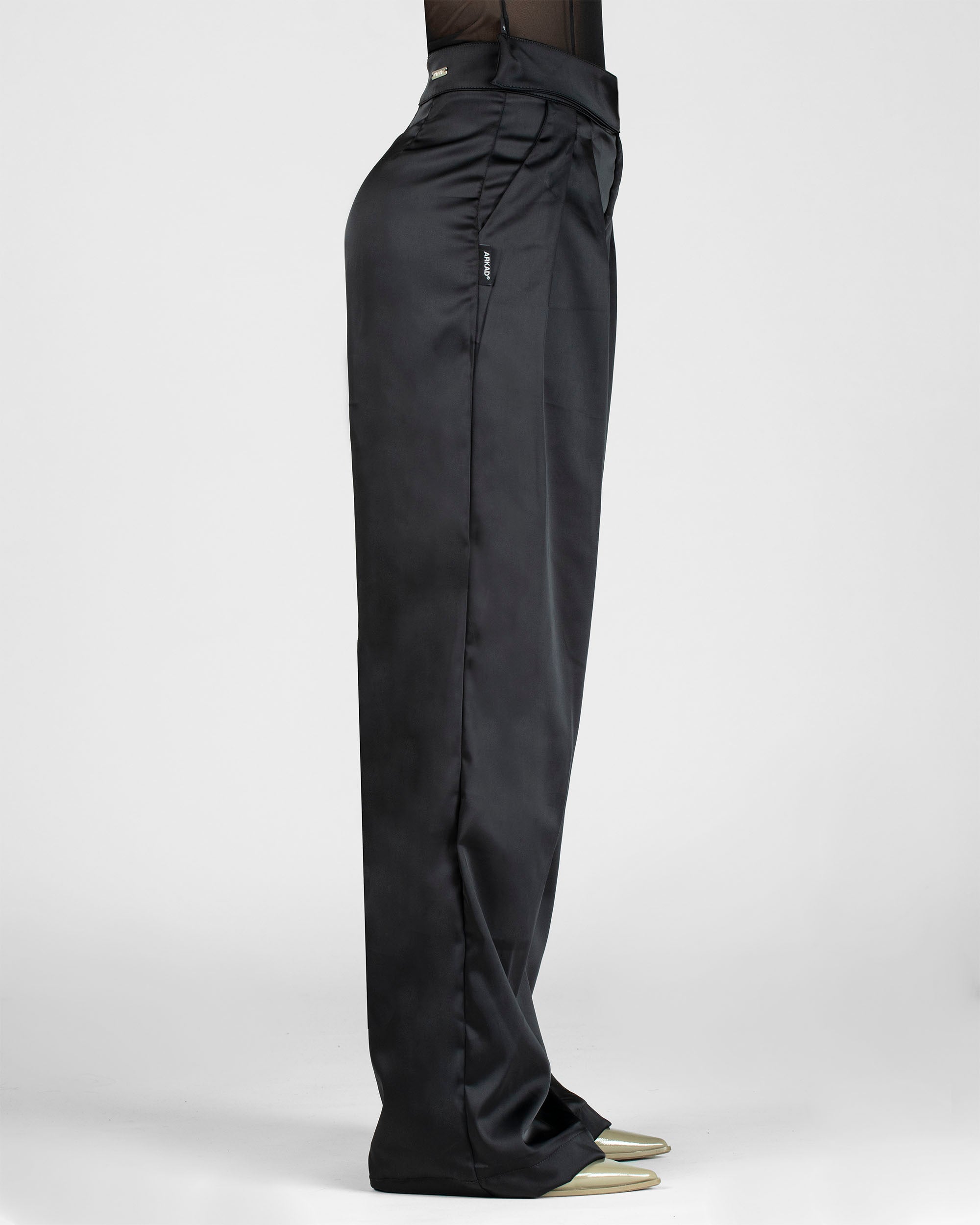 Pantalon Negro Satin Mujer