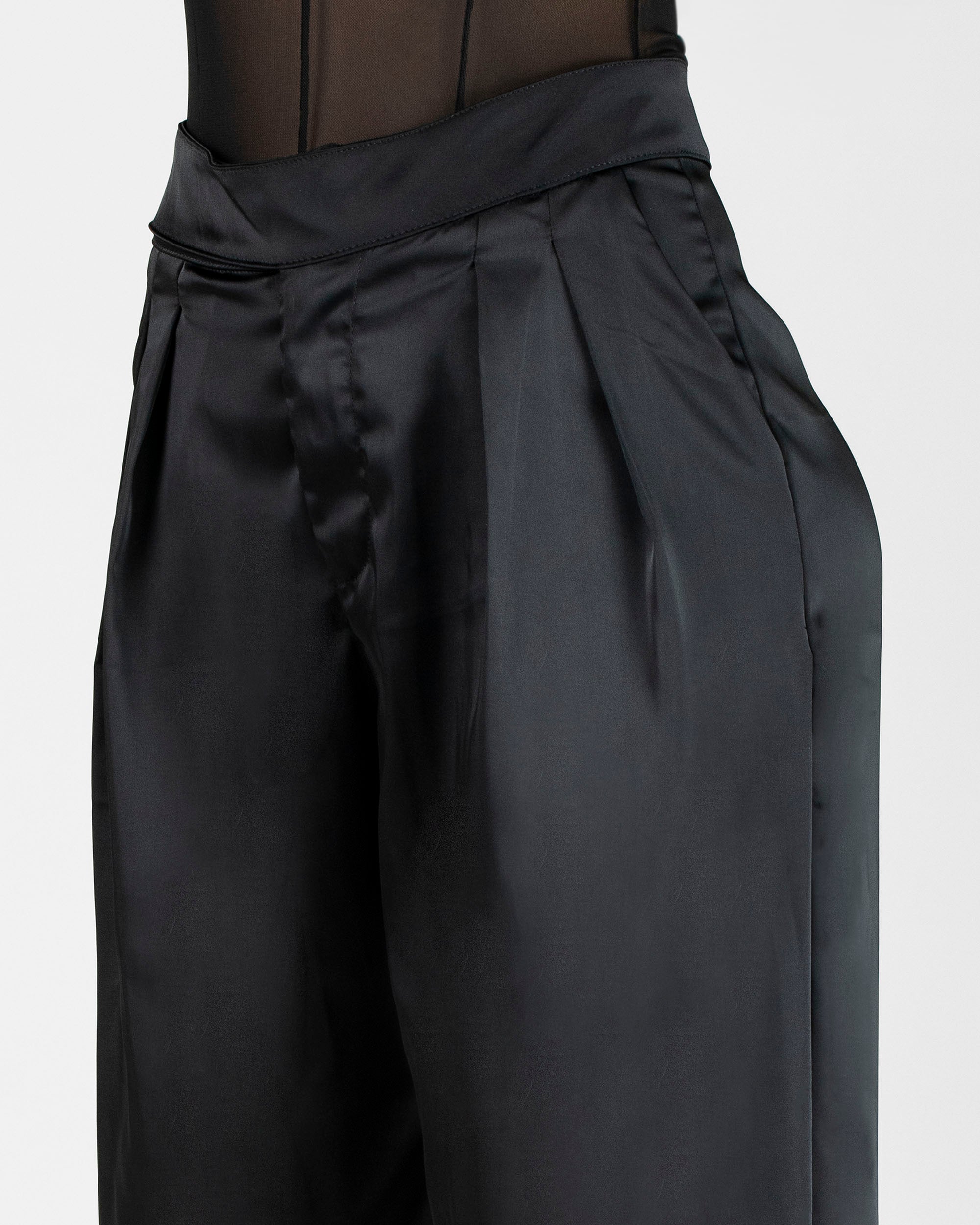 Pantalon Negro Satin Mujer