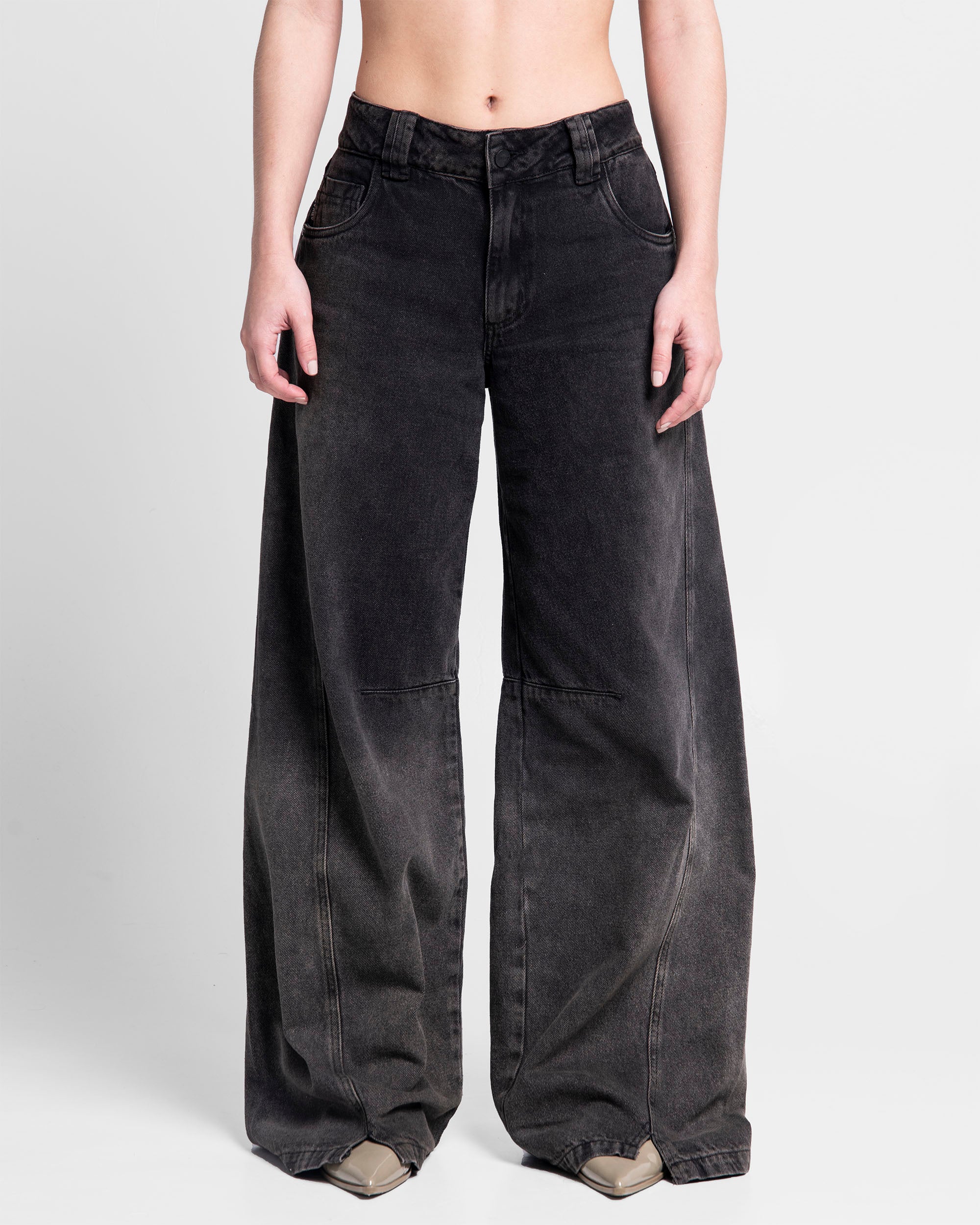 Denim Pant Degrade Negro Mujer