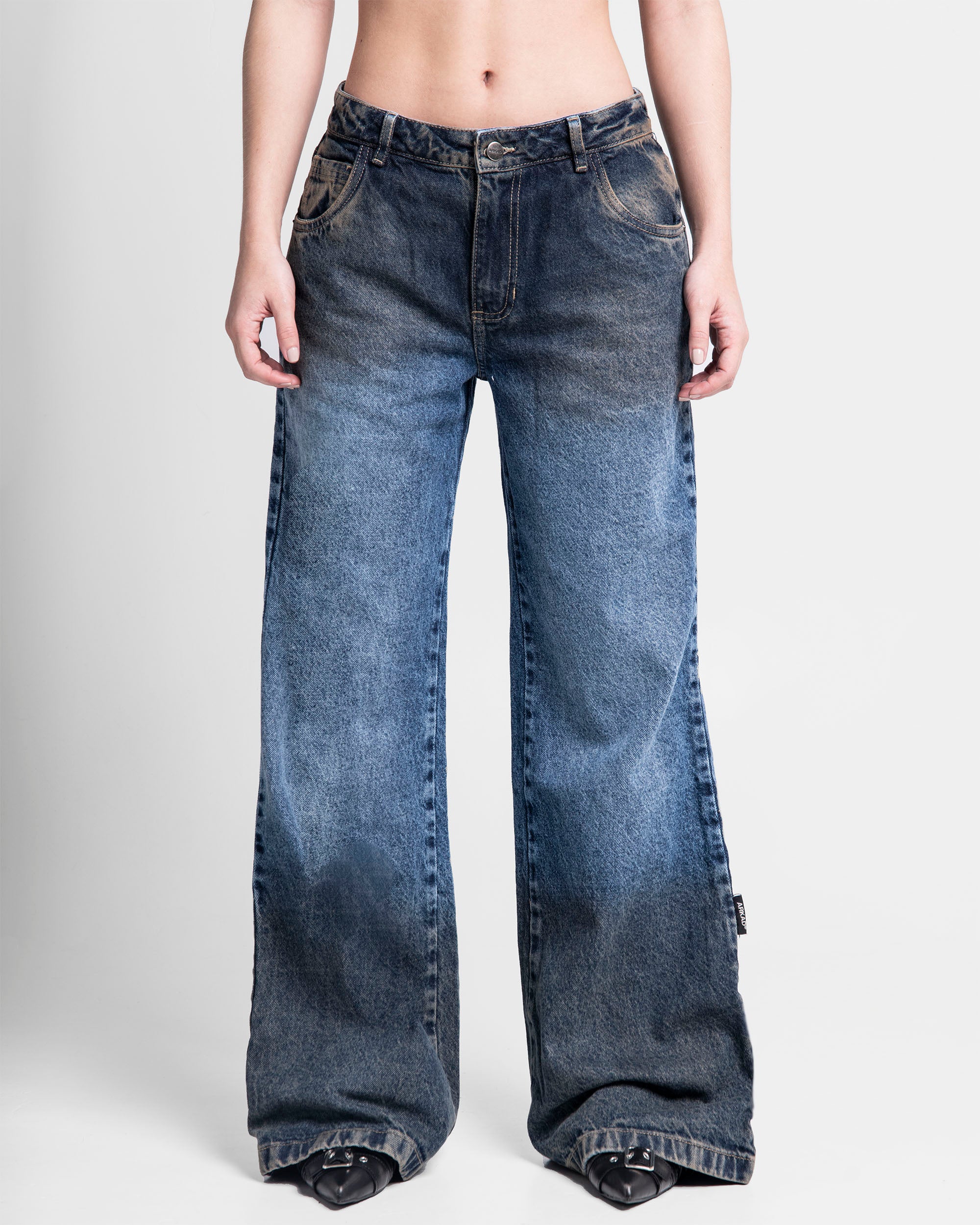 Dirty Denim Pant Azul Oscuro Mujer