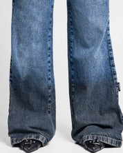 Dirty Denim Pant Azul Oscuro Mujer