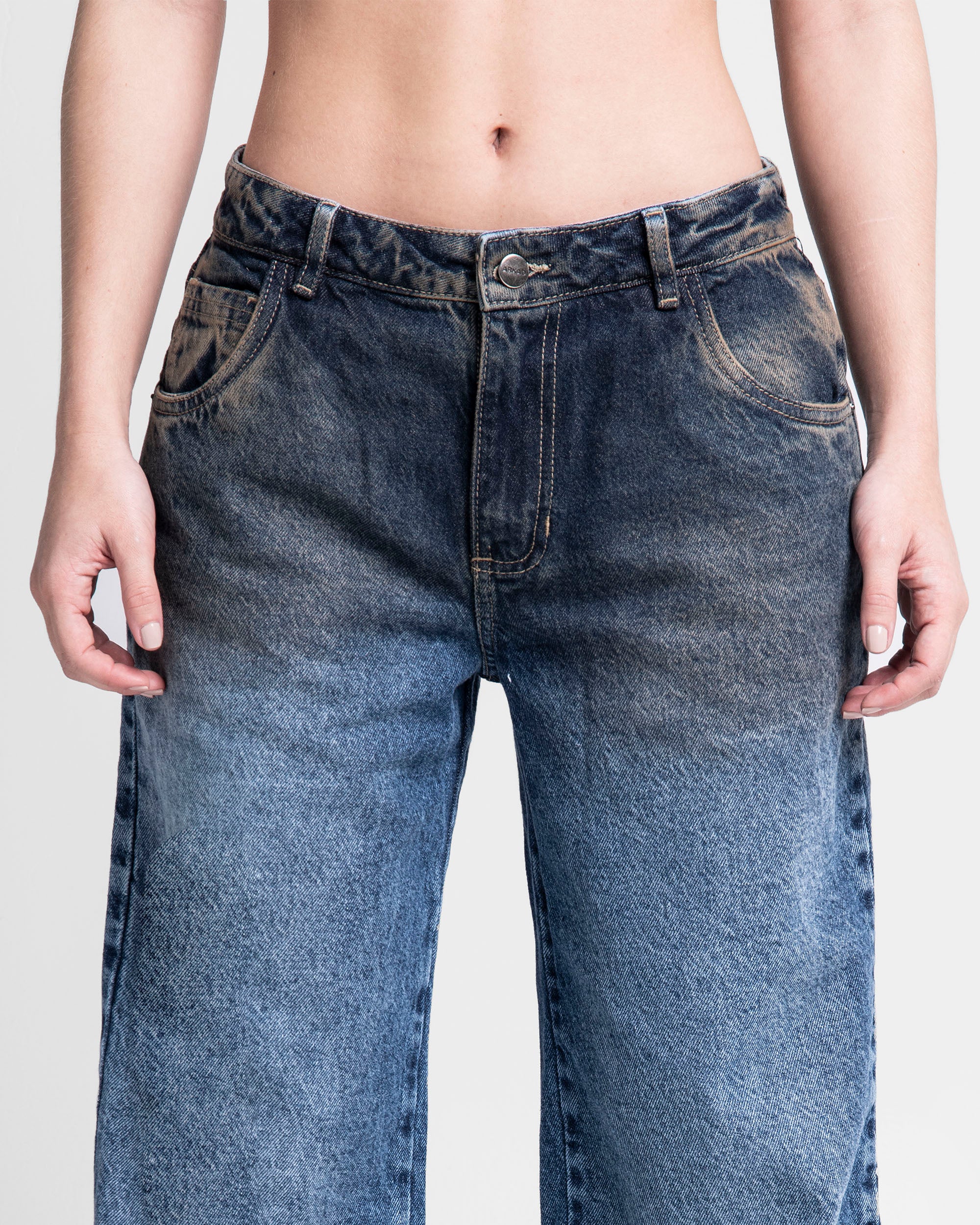 Dirty Denim Pant Azul Oscuro Mujer