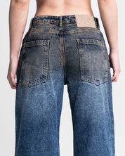 Dirty Denim Pant Azul Oscuro Mujer
