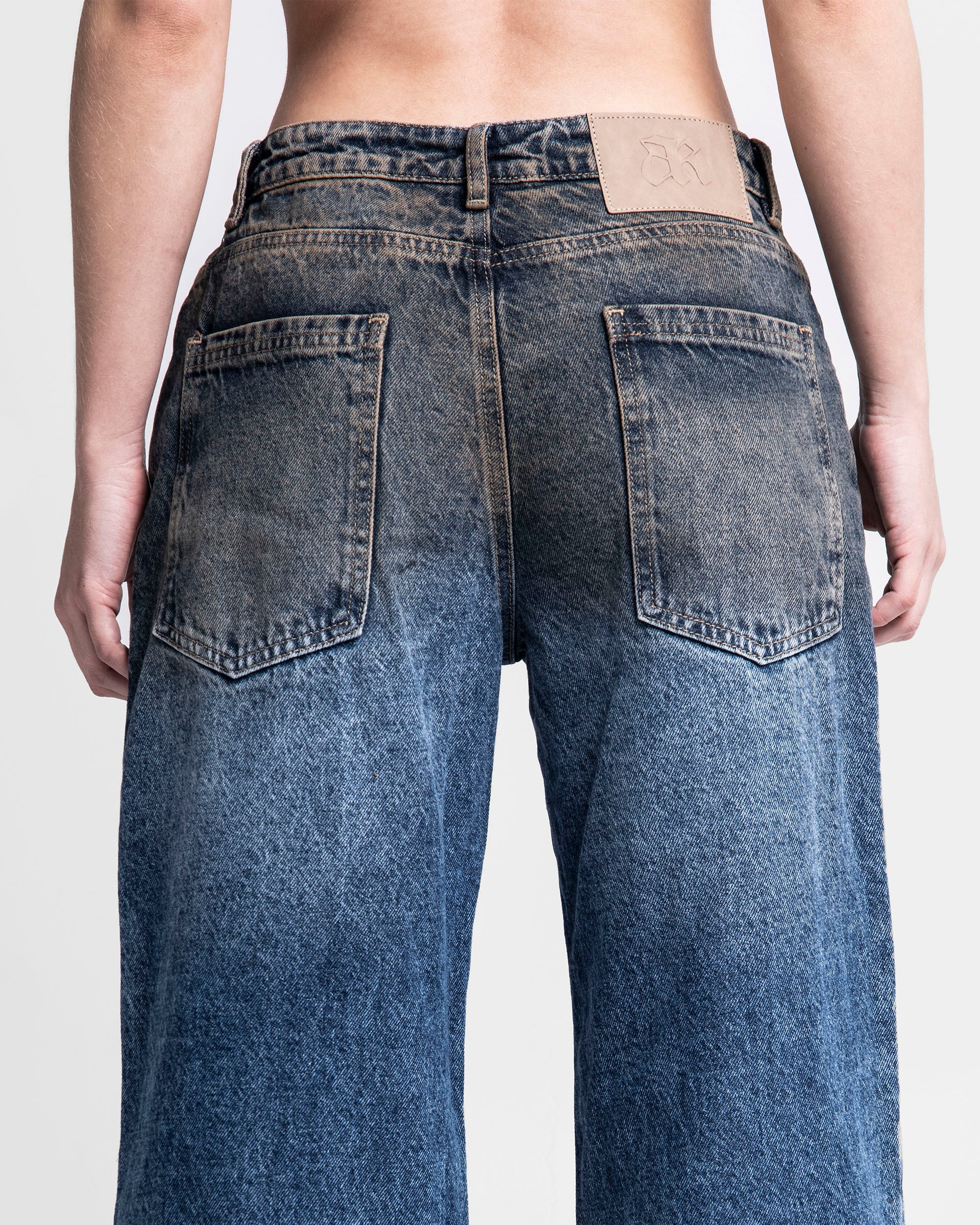 Dirty Denim Pant Azul Oscuro Mujer