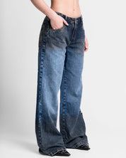 Dirty Denim Pant Azul Oscuro Mujer