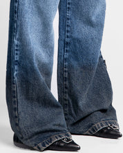 Dirty Denim Pant Azul Oscuro Mujer