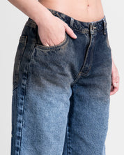 Dirty Denim Pant Azul Oscuro Mujer