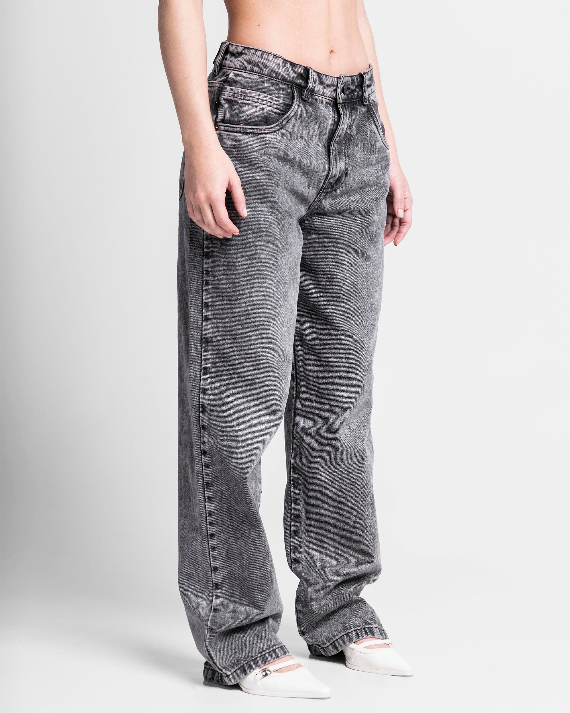 Denim Pant Gris Mujer