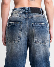 Denim Pant Cortes Dirty Azul Oscuro Mujer