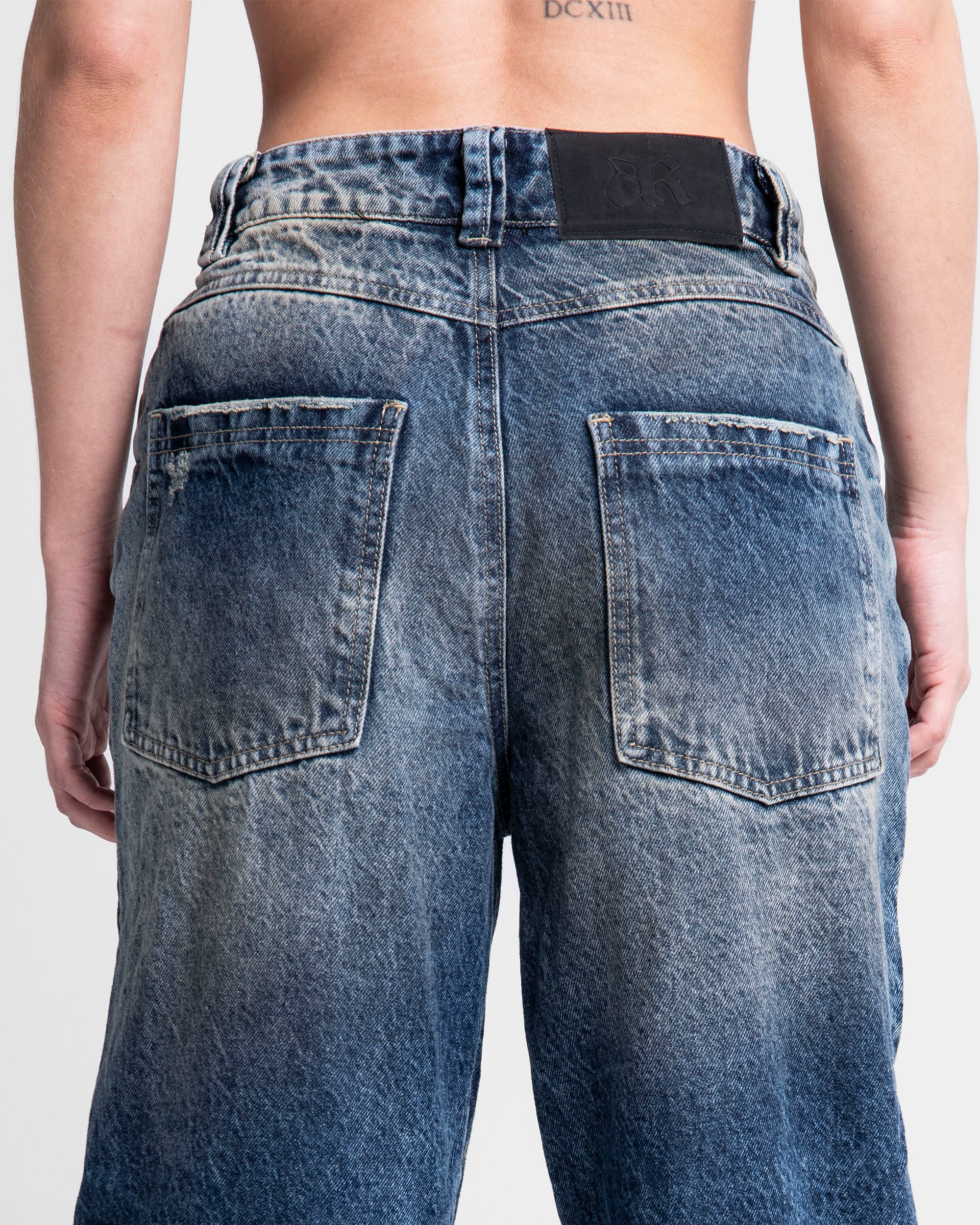 Denim Pant Cortes Dirty Azul Oscuro Mujer