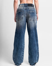 Denim Pant Cortes Dirty Azul Oscuro Mujer