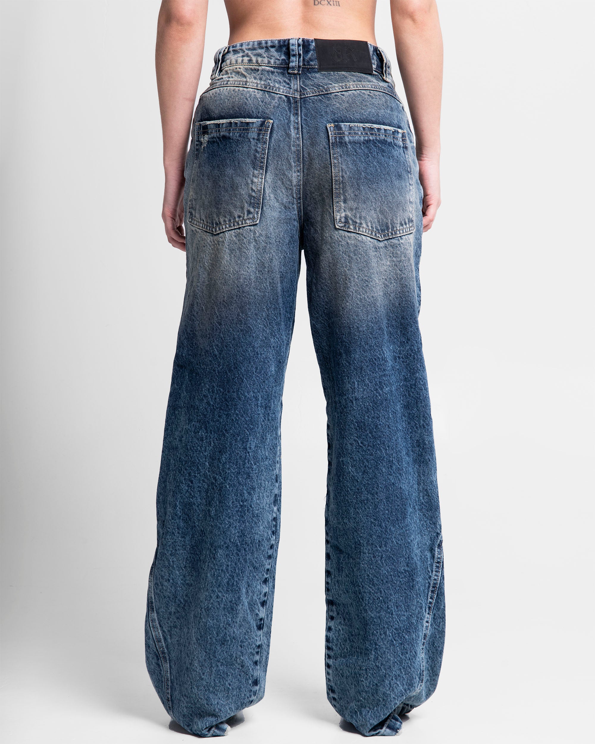 Denim Pant Cortes Dirty Azul Oscuro Mujer