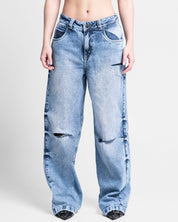 Jean Destroyed Azul Mujer